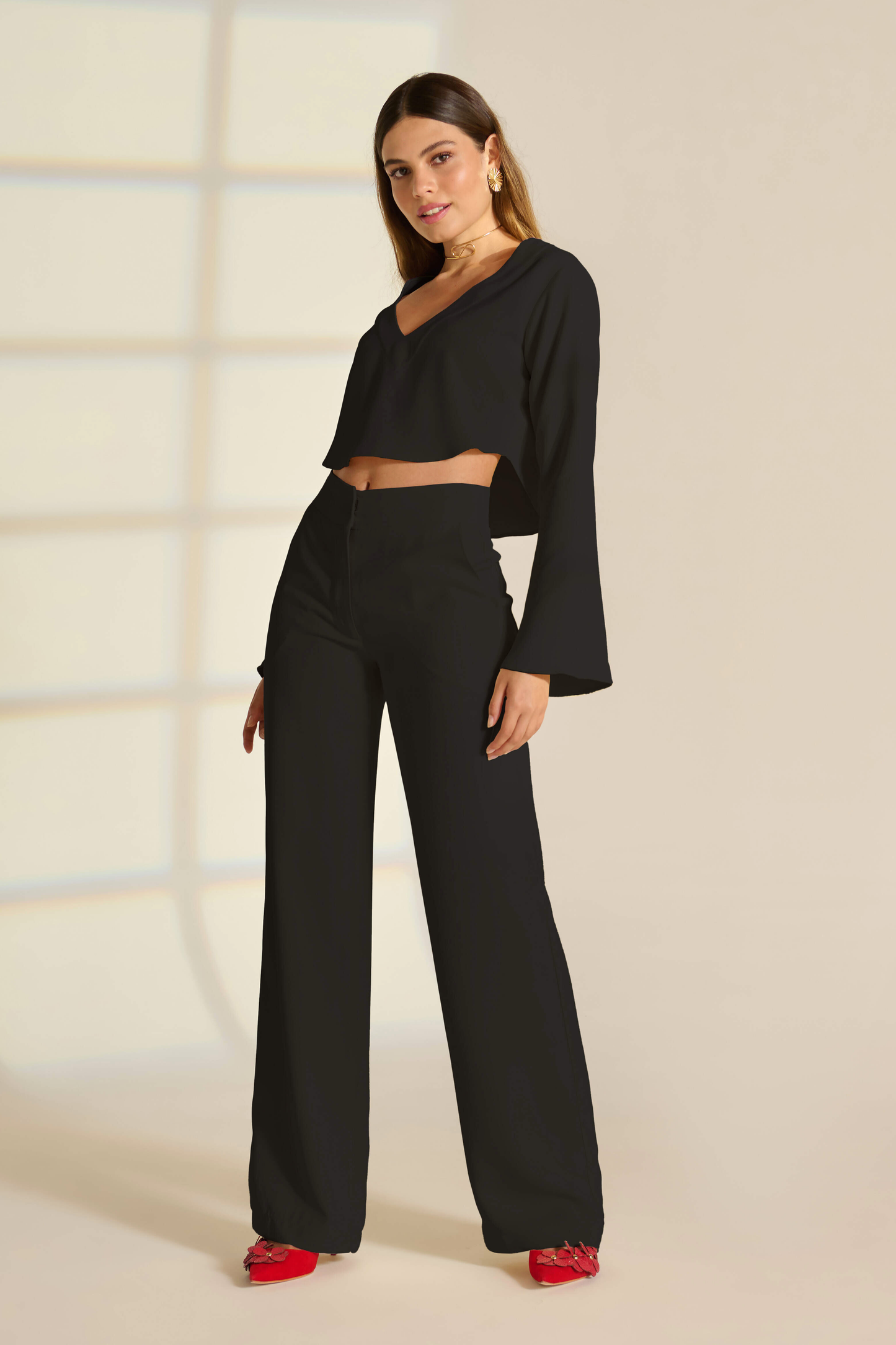 BLUSA AVA DE CREPE - PRETO