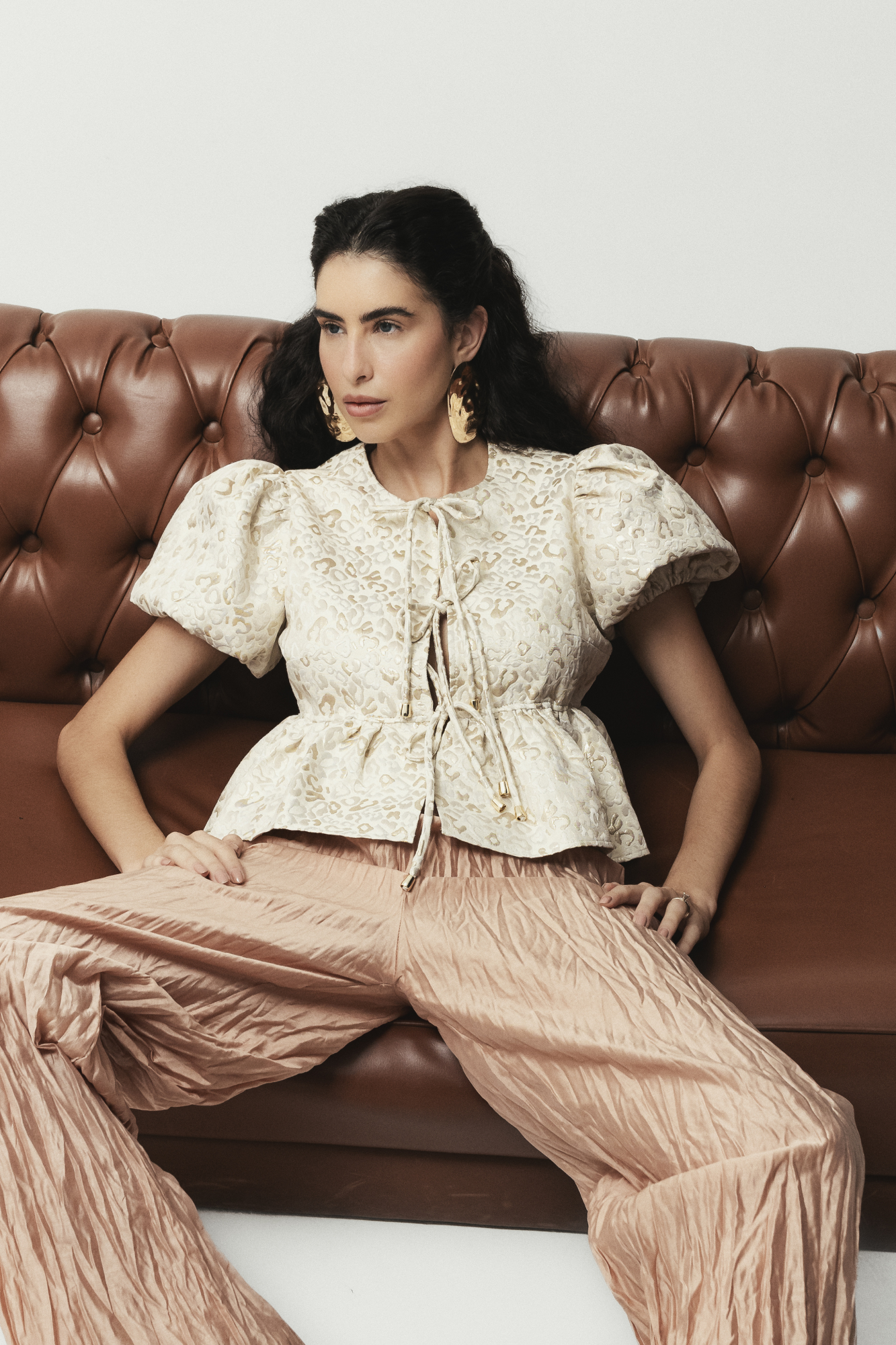 BLUSA LAÇOS EM JACQUARD