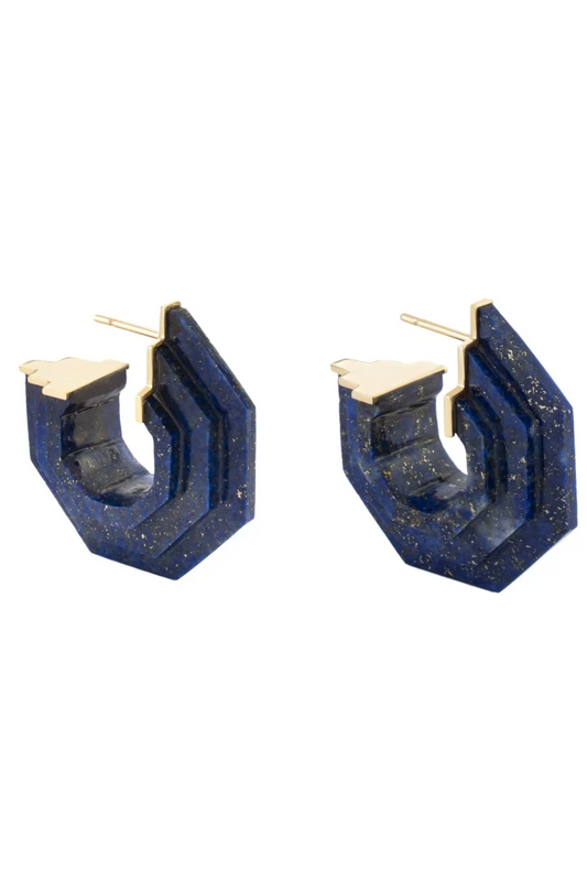 BRINCO ARGOLA LÁPIS LÁZULI