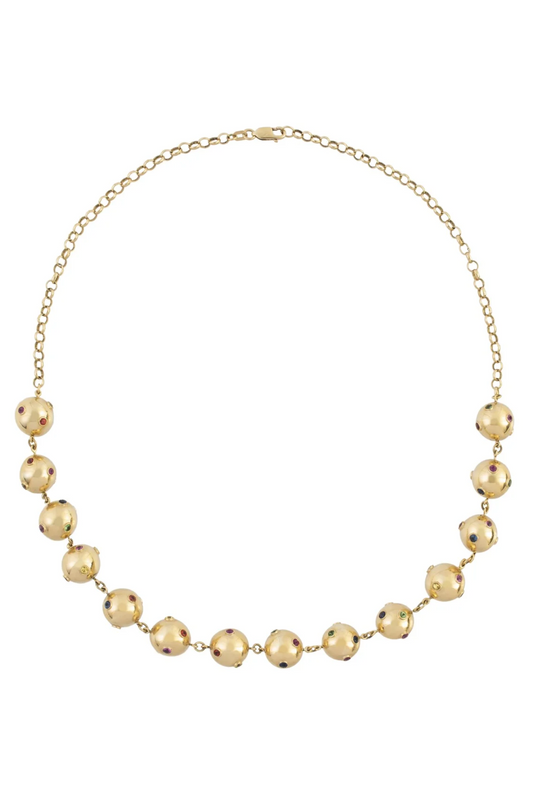 COLAR BOLAS SAFIRAS COLORIDAS