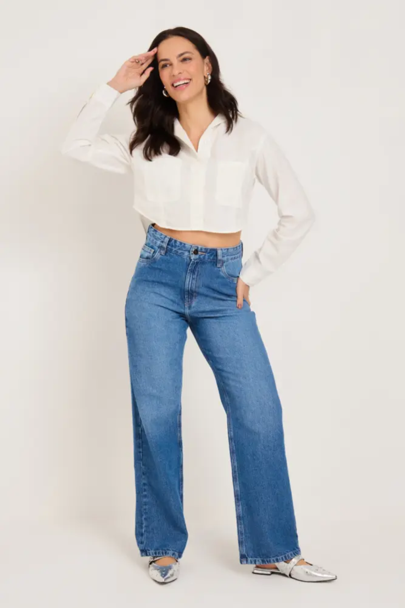 CAMISA JEANS CROPPED ADULTO CHAGAS