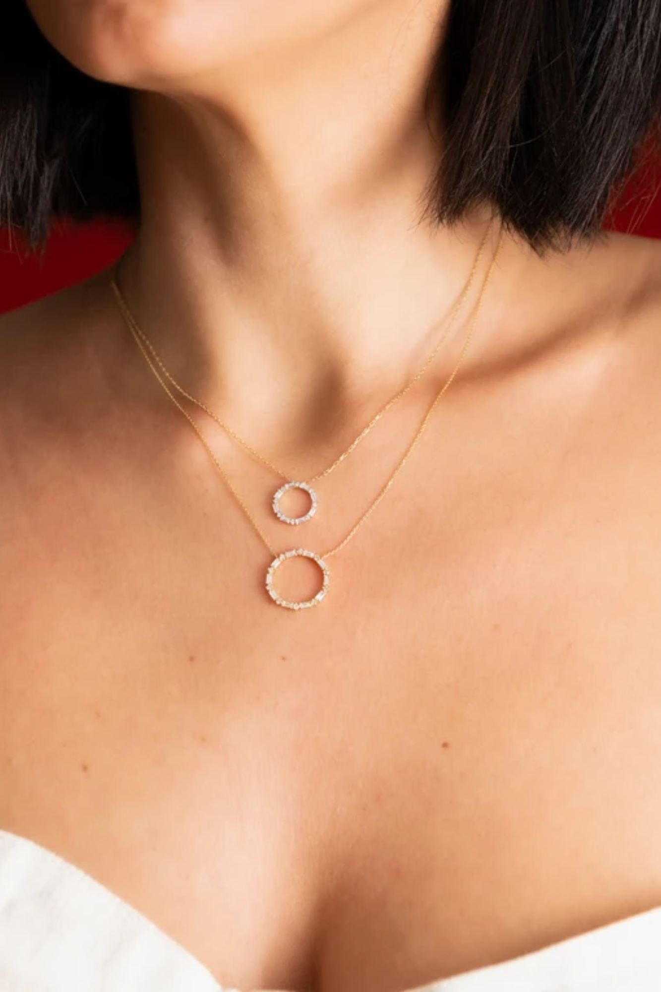 COLAR DIAMOND BAGUETE MINI CIRCLE