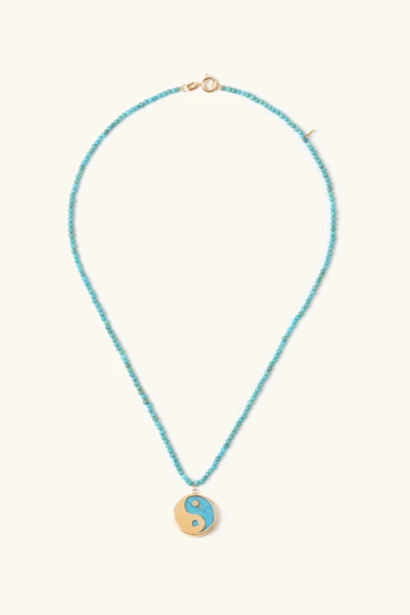 COLAR BEADS TURQUESA YIN YANG MÉDIO