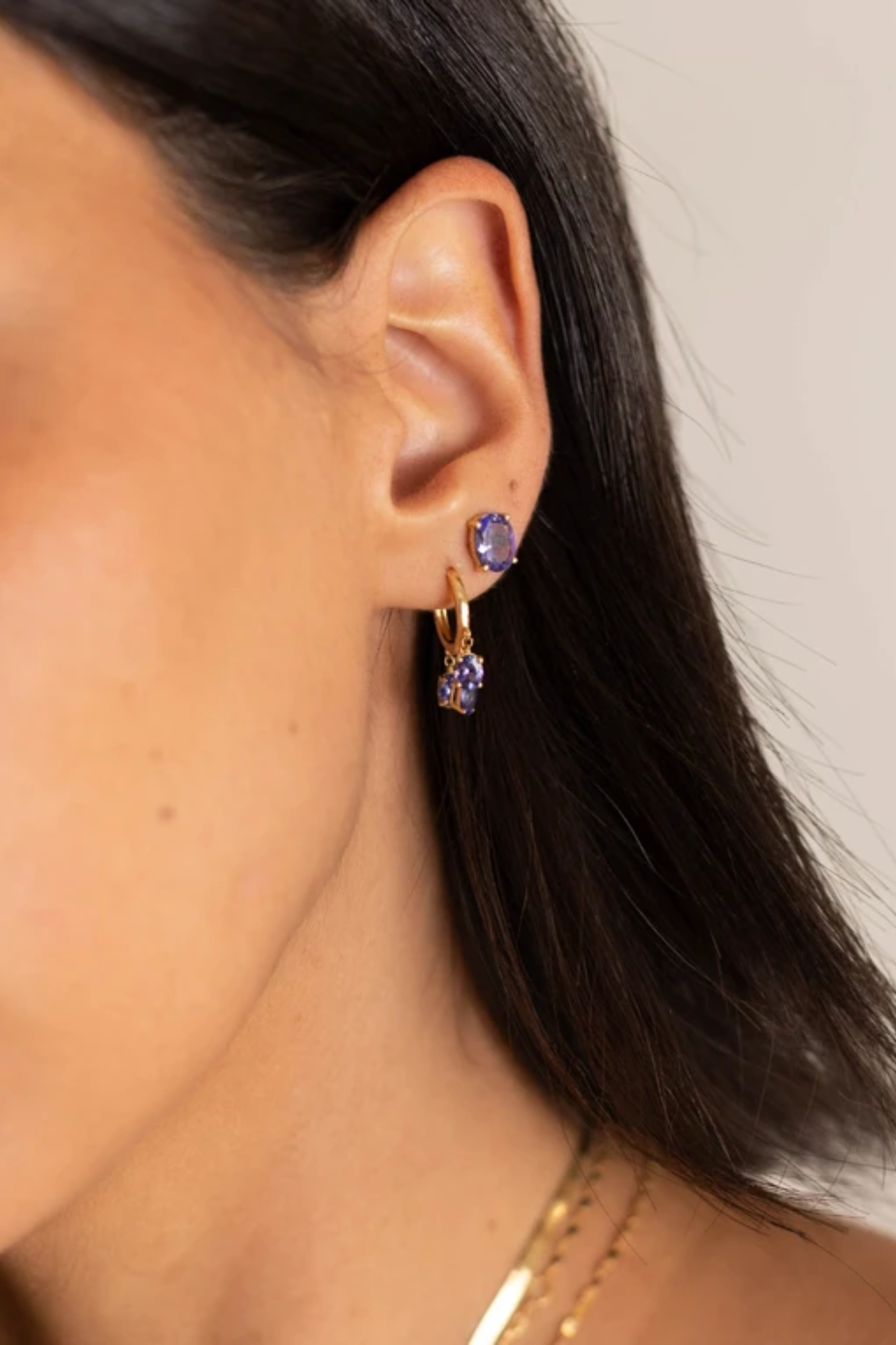 ARGOLA MINI TANZANITA OVAL