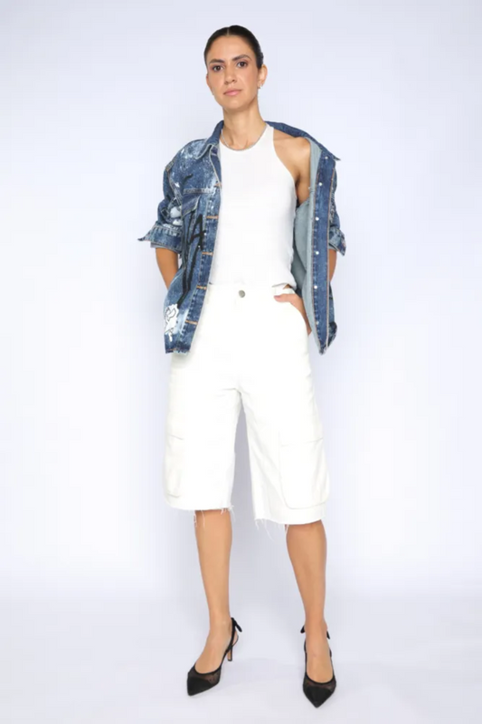 BERMUDA JEANS SKATER ADULTO MALVAVISCO