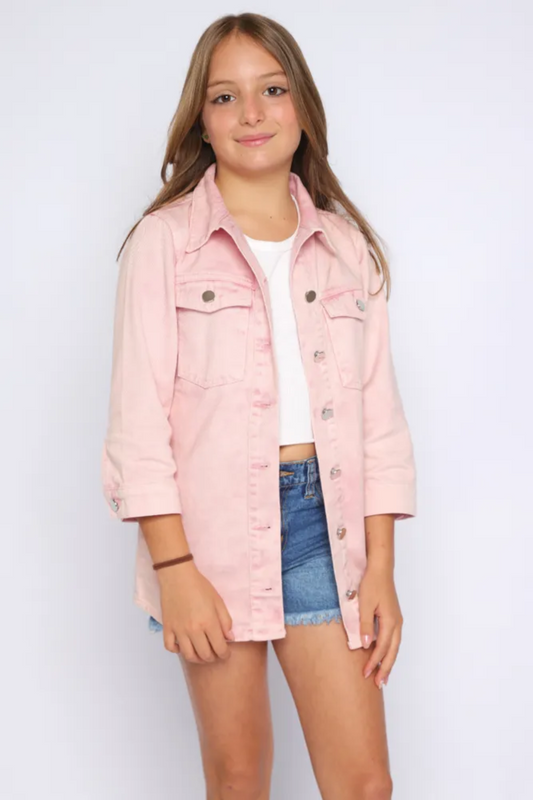 CAMISA JEANS BÁSICA INFANTIL ROMANZEIRA