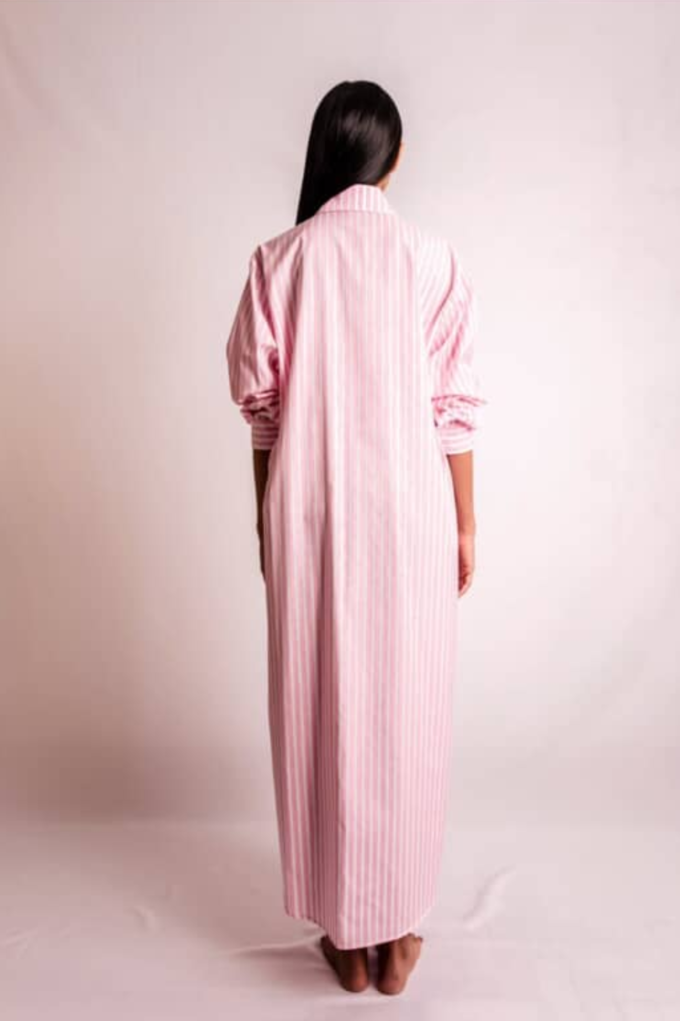 CHEMISE LISTRADO ROSA E BRANCO