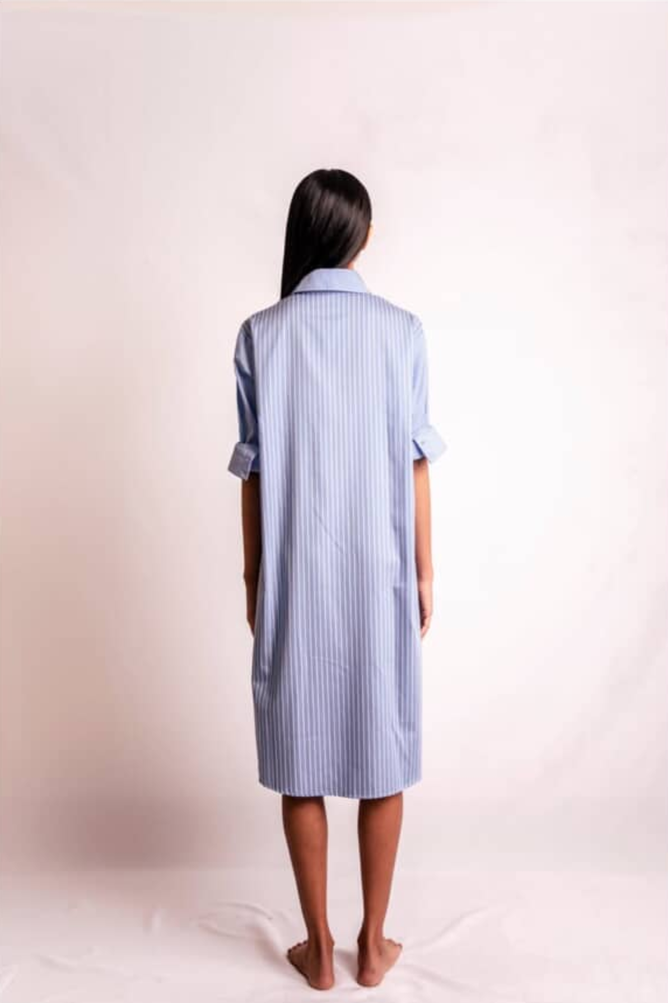 CHEMISE LISTRADO AZUL E BRANCO