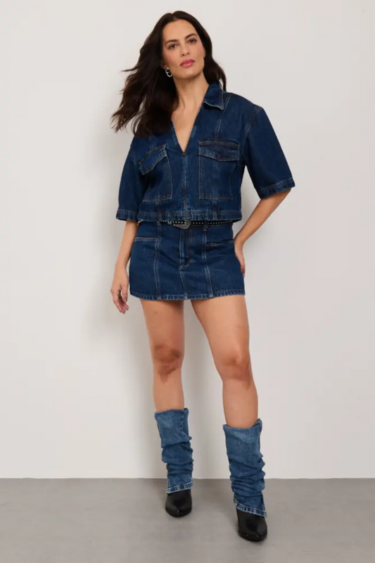 CAMISA JEANS CROPPED ADULTO TIPUANA