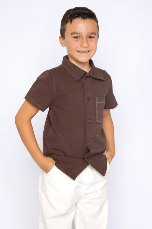 CAMISA JEANS MANGA CURTA INFANTIL BURITI