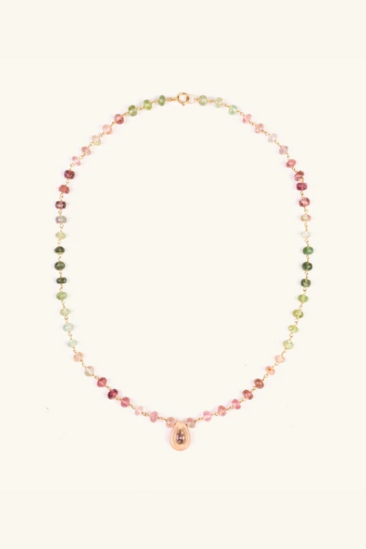 COLAR TURMALINA COLOR QUARTZO DROP