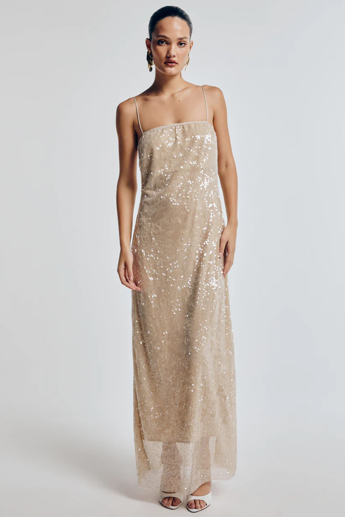 VESTIDO MIDI PAETÊS OCÉANE