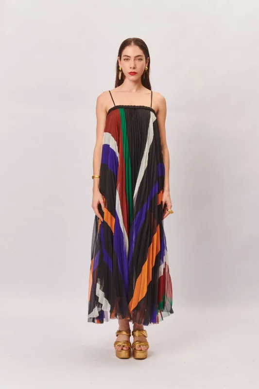 VESTIDO PLISSADO ESTAMPADO